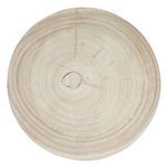 Top-down view showing concentric circular wood grain and light cracking