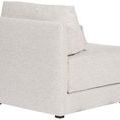 Side view highlighting armless design and smooth fabric texture of the chair