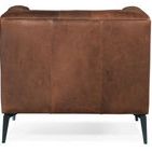 Rear view highlighting natural leather texture and stitching details
