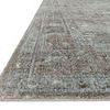 Close-up side view showing thick pile and detailed border pattern of Anastasia Stone Blue Rug