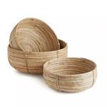 Cane Rattan Low Baskets, Set Of 3 image 1