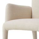 Close-up of seat cushion and armrest curvature with visible fabric weave