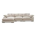 Light beige Plunge slipper chair sectional with plush cushions and a left-side flip chaise