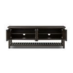 Dalton Media Console with doors open revealing interior shelving and cable management holes