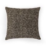 Square Callum Pillow in thick, heavy boucle fabric with speckled brown and beige texture
