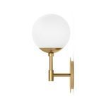 Side profile of Sunset Sconce showing globe, horizontal arm, and wall plate thickness