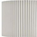 Lit Edelmar White Table Lamp on white background showing full lamp from front