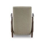 Jarvis Recliner from rear with padded back and visible wooden arms and legs in dark walnut finish