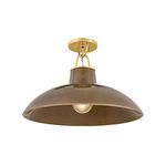 Product Image 1 for Pottersville Aged Brass / Ceramic Umber Crackle Flush Mount from Hudson Valley