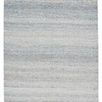 solid blue and white indoor/outdoor area rug with a striated woven texture and rectangular shape