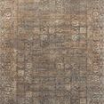 Heritage Mocha / Denim traditional rug with vintage-inspired motifs in muted brown, blue, and beige tones