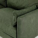 Three-quarter sofa angle showing cushion depth and soft leather surface