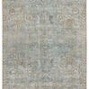 Another full view of rug emphasizing vintage distress pattern and muted color palette
