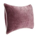 Angled view highlighting pillow’s rectangular shape and velvet texture