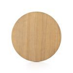 Partial angled close-up showing curved tabletop edge with natural finish
