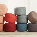 Product Image 3 for Grayton Indoor/ Outdoor Solid Heather Blue Cylinder Pouf from Jaipur