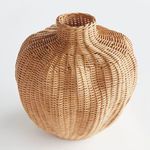 Evren Vase shown from a higher angle highlighting top opening and detailed weave structure