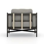 Back view of Hearst Outdoor Chair demonstrating three ivory straps securing cushions