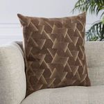 Product Image 5 for Jacques Geometric Dark Taupe/ Silver Throw Pillow 22 inch from Jaipur 