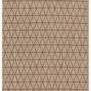 Beige and mocha indoor/outdoor rug with geometric triangular pattern and flat power-loomed texture