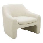 Kenzie Accent Chair angled view showing curved armrests and smooth upholstery