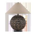 Casimer Black Table Lamp front view without light on against white background