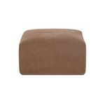 Isla Mocha Sectional ottoman front view highlighting plush cushion and soft fabric texture