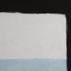 Close-up of lower right corner showing softer brush textures on white and blue color blocks