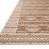 Low angled side view emphasizing the rug’s thickness and textured woven edge.