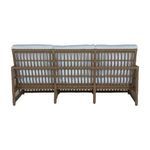Back view highlighting vertical and horizontal weave patterns in burlap frame