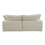 Rear view of Clay Nook Modular Sectional showing clean, seamless fabric upholstery on back panels