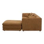 Side view of Lowtide Stool Stone Tweed sectional highlighting thick layered cushion depth