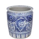 Product Image 10 for Blue & White Porcelain Fish Planter With Lion Handle from Legend of Asia
