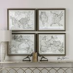 Product Image 1 for Uttermost World Maps Framed Prints S/4 from Uttermost