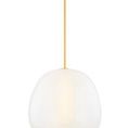 Close-up of Scranton Pendant showing soft matte texture of frosted glass shade against white background