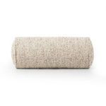 View of the bolster pillow’s back side, displaying consistent texture and seam