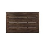 Top-down view revealing three horizontal slats forming the teak tabletop