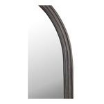 Close-up on upper arched frame showing cast black finish with channeled detail and textured surface