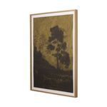 Side angled view of the framed painting highlighting the frame depth and overall scale