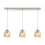 Product Image 1 for Niche 3 Light Pendant In Satin Nickel And Champagne Plated Glass from Elk Lighting