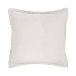 Back view showing solid ivory linen fabric and envelope closure on sham