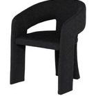 Anise Dining Chair angled view showing seat depth and curved armrest design