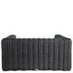 Woven basket weave corner detail with visible straps and smooth dark finish