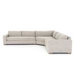 Close-up detailed stitching and cushion layering on sectional corner armrest