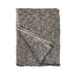 Steel blue Brentwood Throw with textured weave and fringed edges, folded with corner turned