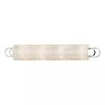 Buckley 4 Light Bath Bracket with oval glass featuring ribbed texture and fused glass chip detail, mounted on thick metal ...