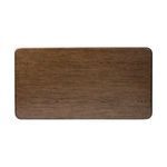 Top view of dresser surface with rounded corners and smooth oak finish