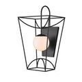 Rochefort sconce angled side view showing open metal frame and hanging hook