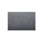Close-up detail of gray fabric upholstery texture on Sandy Rolling Dining Chair