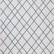 Easton Ivory Denim Rug with ivory background and intersecting denim blue diamond pattern and border lines